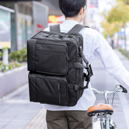 ビジネスバッグ（3WAY・ガーメントバッグ・ハンガー付き・スーツバッグ・35L・A3サイズ・15.6型・ノートPC対応・スーツ収納・鍵付き・撥水・出張・リュック・肩掛け）