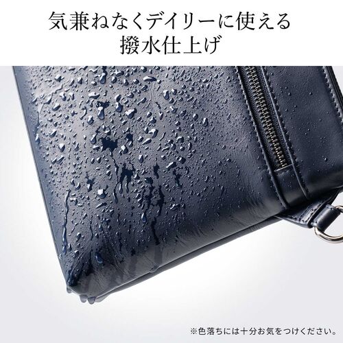 サコッシュ（本革・4WAY・ショルダーバッグ・薄型・iPad 11インチ対応・クラッチバッグ・肩掛け・バッグ・スマホポーチ・メンズ・ブラック）