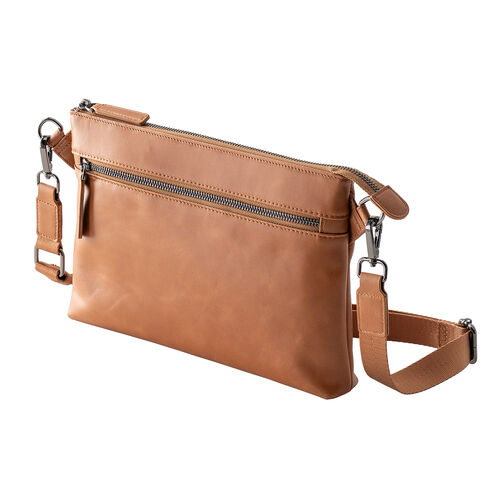 サコッシュ（本革・4WAY・ショルダーバッグ・薄型・iPad 11インチ対応・クラッチバッグ・肩掛け・バッグ・スマホポーチ・メンズ・レディース・ブラウン）