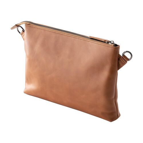 サコッシュ（本革・4WAY・ショルダーバッグ・薄型・iPad 11インチ対応・クラッチバッグ・肩掛け・バッグ・スマホポーチ・メンズ・レディース・ブラウン）