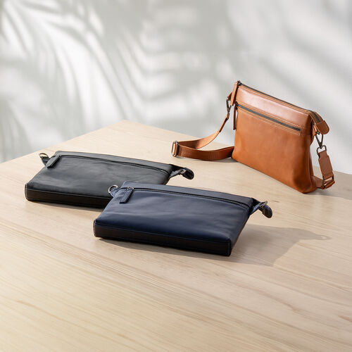 サコッシュ（本革・4WAY・ショルダーバッグ・薄型・iPad 11インチ対応・クラッチバッグ・肩掛け・バッグ・スマホポーチ・メンズ・レディース・ブラウン）