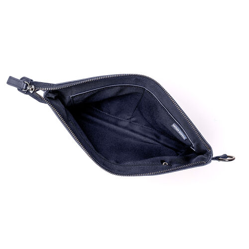 サコッシュ（本革・4WAY・ショルダーバッグ・薄型・iPad 11インチ対応・クラッチバッグ・肩掛け・バッグ・スマホポーチ・メンズ・ネイビー）