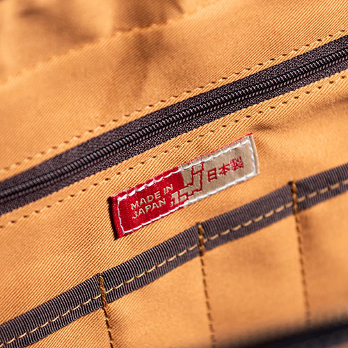 バッグ（日本製・豊岡縫製・国産素材岡山デニム使用・ビジネス・ショルダー・ダブル収納・三方ファスナー・ネイビー）