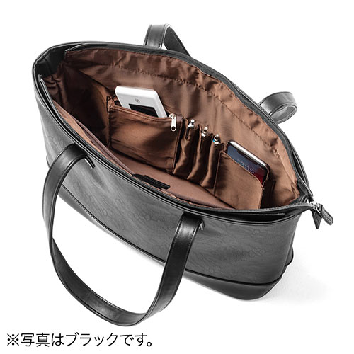 トートバッグ（合皮・A4収納・メンズ・レディース・大きめ・ビジネス・キャメル）