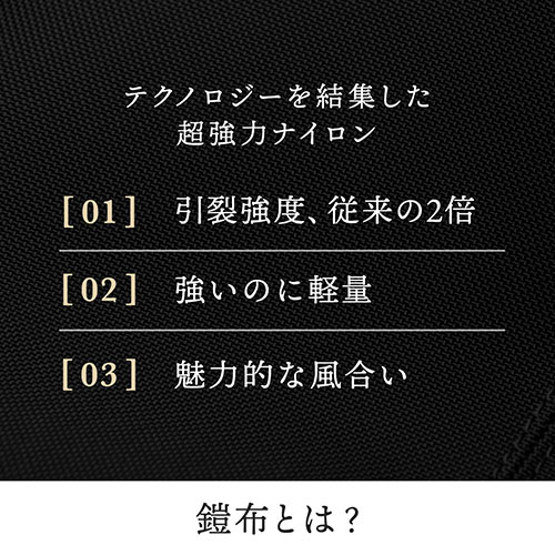 日本製ビジネスバッグ（豊岡縫製・国産素材鎧布使用・2WAY・高強度ナイロン使用・ブラック）