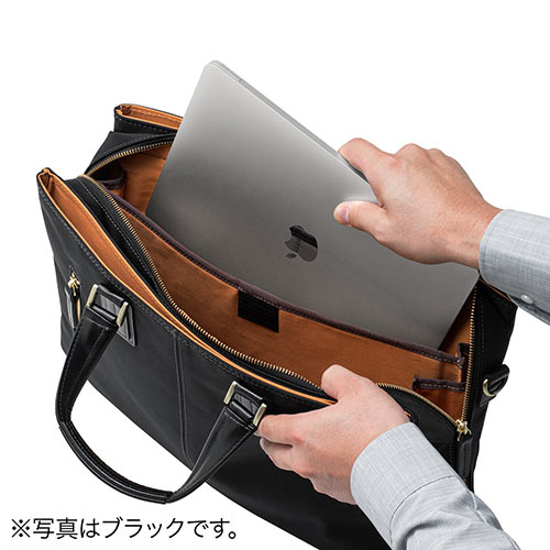 ビジネスバッグ（日本製・豊岡縫製・国産素材鎧布使用・2WAY・高強度ナイロン使用・ダブル収納・三方ファスナー・ネイビー）