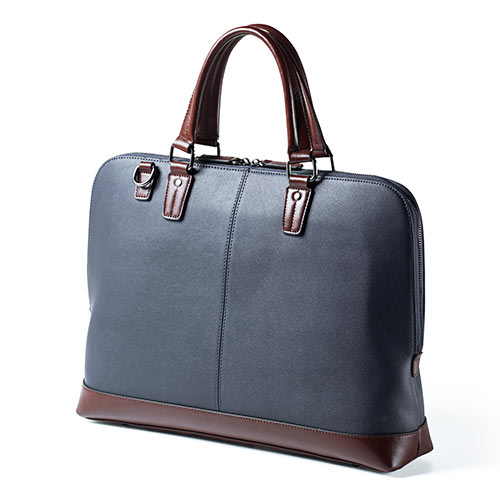 ビジネスバッグ（本革・A4収納対応・メンズ・ショルダーベルト付属・2WAY・ネイビー）