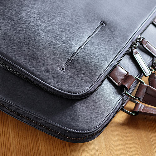 ビジネスバッグ（本革・A4収納対応・メンズ・ショルダーベルト付属・2WAY・ネイビー）