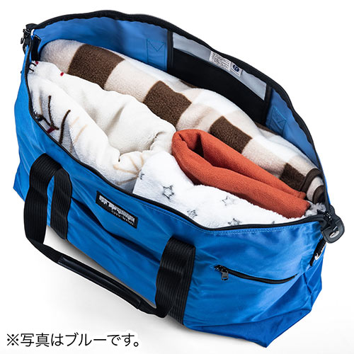 日本製ボストンバッグ（折りたたみ・旅行・41L・ブラック）