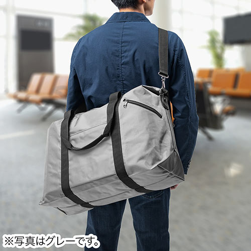 日本製ボストンバッグ（折りたたみ・旅行・41L・ブルー）