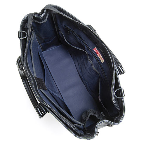 バッグ（日本製・ビジネス・ブリーフ・倉敷帆布・手持ち・ショルダー・A4対応・ブラック）