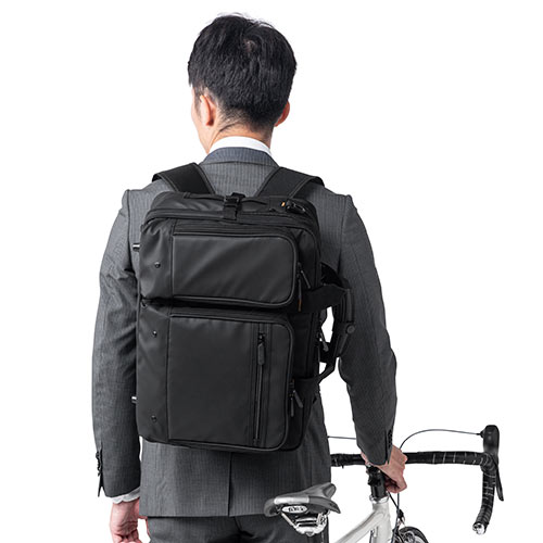 ビジネスバッグ（リュック・ショルダー・大容量・ブラック・25.5リットル）