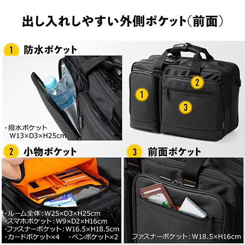 ビジネスバッグ（リュック・ショルダー・大容量・ブラック・25.5リットル）