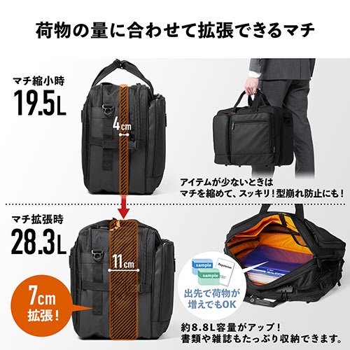 ビジネスバッグ（リュック・ショルダー・大容量・ブラック・28.3リットル）