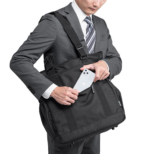 【アウトレット・中古・セール】トートバッグ（ビジネスバッグ・手持ち・ショルダー対応・リュック・肩掛け・ブラック）