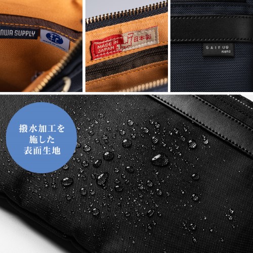 ミニショルダーバッグ（サコッシュ・日本製・高強・鎧布・ナイロン・撥水・ネイビー・おすすめ）BAG177NV