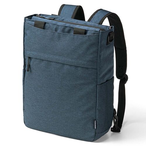 トートバッグ（3WAY・スリム・縦長・リュック / ショルダーバッグ・14インチ・PC収納・通学・通勤・カジュアル・多機能・メンズ・ビジネス・容量 15L・A4収納・ネイビー）