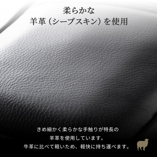 本革ショルダーバッグ（斜めがけバッグ・メンズ・ショルダーポーチ・ワンショルダーバッグ・ボディバッグ・ブラック）