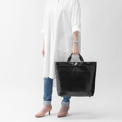 ビジネストートバッグ（3WAY・トート・リュック・手持ち・合皮製・耐水・簡単お手入れ・ビジネス・カジュアル・ブラック）