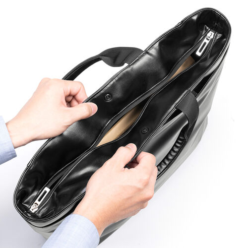 ビジネストートバッグ（3WAY・トート・リュック・手持ち・合皮製・耐水・簡単お手入れ・ビジネス・カジュアル・ブラック）