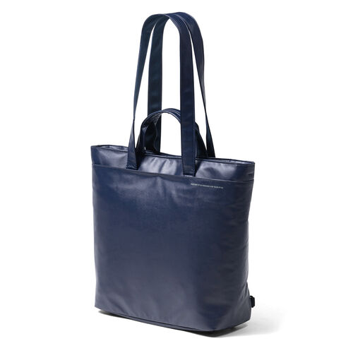 ビジネストートバッグ（3WAY・トート・リュック・手持ち・合皮製・耐水・簡単お手入れ・ビジネス・カジュアル・ネイビー）