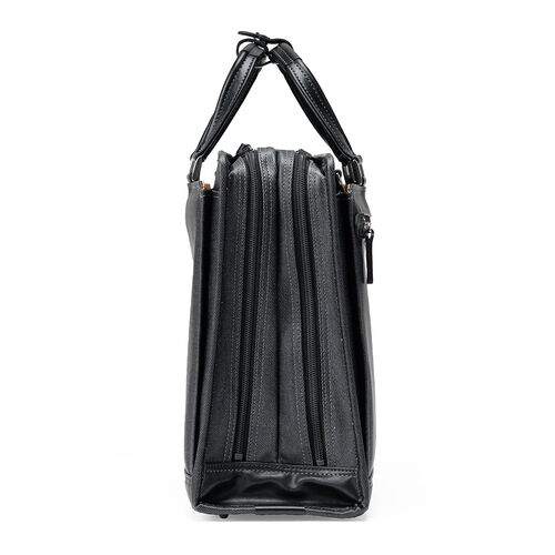 ビジネスバッグ（日本製・岡山デニム・2WAY・手持ち・肩掛け・ショルダー・防水加工生地・A4対応・14ポケット・ブラック）