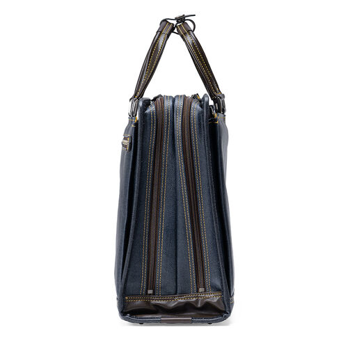 ビジネスバッグ（日本製・岡山デニム・2WAY・手持ち・肩掛け・ショルダー・防水加工生地・A4対応・14ポケット・ネイビー）