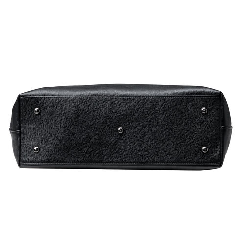 トートバッグ（本革・メンズ・レディース・通勤・ビジネス・おしゃれ・通学・A4・大きめ・レザー・ビジネスバッグ・ノートPC・ブラック）