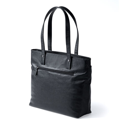 トートバッグ（本革・メンズ・レディース・通勤・ビジネス・おしゃれ・通学・A4・大きめ・レザー・ビジネスバッグ・ノートPC・ブラック）