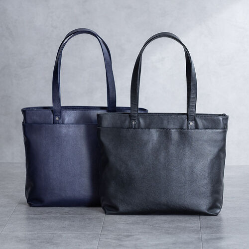 トートバッグ（本革・メンズ・レディース・通勤・ビジネス・おしゃれ・通学・A4・大きめ・レザー・ビジネスバッグ・ノートPC・ブラック）