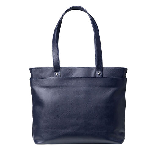 トートバッグ（本革・メンズ・レディース・通勤・ビジネス・おしゃれ・通学・A4・大きめ・レザー・ビジネスバッグ・ノートPC・ネイビー）