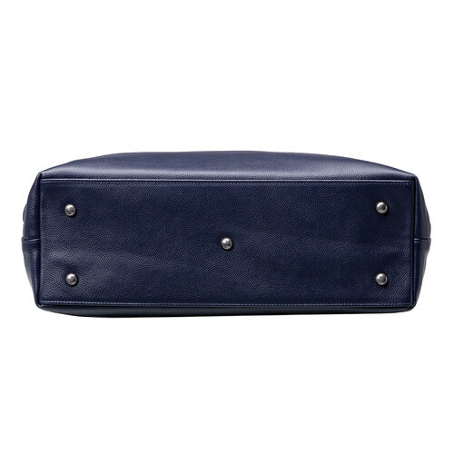 トートバッグ（本革・メンズ・レディース・通勤・ビジネス・おしゃれ・通学・A4・大きめ・レザー・ビジネスバッグ・ノートPC・ネイビー）