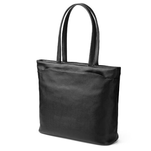 トートバッグ（メンズ・PUレザー・ビジネスバッグ・ノートPC14型対応・カジュアル・シンプル・ファスナー付き・通勤・通学・おしゃれ・レディース・合成皮革・A4・ブラック）