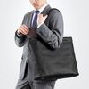 トートバッグ（メンズ・PUレザー・ビジネスバッグ・ノートPC14型対応・カジュアル・シンプル・ファスナー付き・通勤・通学・おしゃれ・レディース・合成皮革・A4・ブラック）