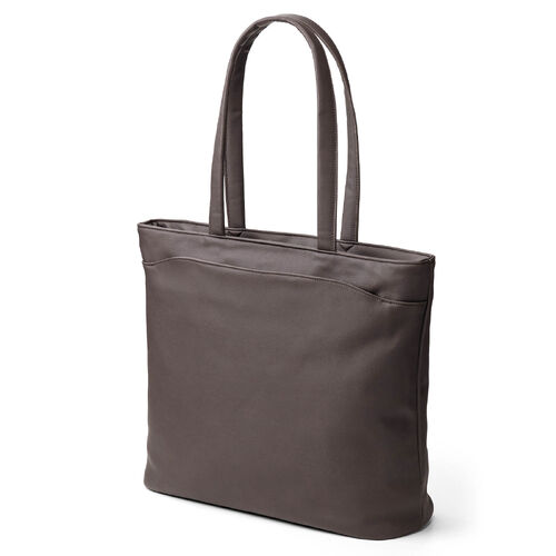 トートバッグ（メンズ・PUレザー・ビジネスバッグ・ノートPC14型対応・カジュアル・シンプル・ファスナー付き・通勤・通学・おしゃれ・レディース・合成皮革・A4・ブラウン）