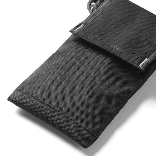 ショルダースマホポーチ（軽量ショルダースマホケース・パスポート収納・小銭入れ・面ファスナー・ショルダーバッグ・ネックポーチ・ブラック）