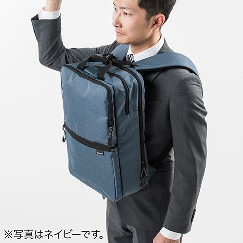 ビジネスリュック（2WAY・大容量・3層式・バックパック・ブラック