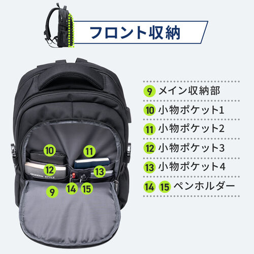ビジネスリュック（大容量19リットル・多機能・蒸れにくい・軽量・ビジネスバッグ・通勤バッグ）