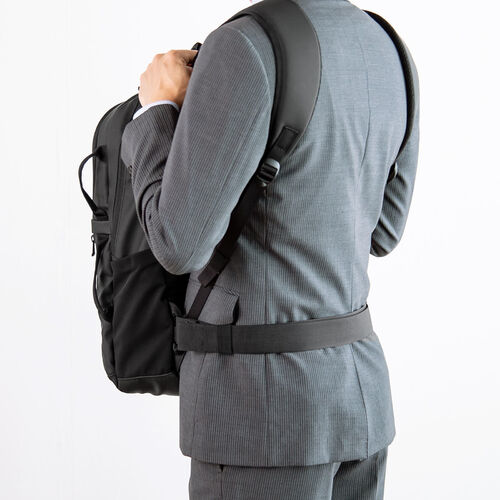 前持ちビジネスリュック（日本製・耐水設計・スマホスタンド・ホールドグリップ・ウェストベルト・デューロン生地使用・通勤バッグ）