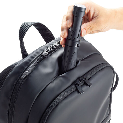 前持ちビジネスリュック（日本製・耐水設計・スマホスタンド・ホールドグリップ・ウェストベルト・デューロン生地使用・通勤バッグ）