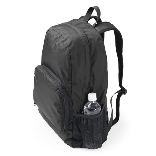 折りたたみリュック（Lサイズ・23L・サブバッグ・エコバッグ・折りたたみバックパック・コンパクトリュック・ポケッタブルリュック・圧縮・撥水・ブラック）