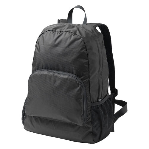 折りたたみリュック（Lサイズ・23L・サブバッグ・エコバッグ・折りたたみバックパック・コンパクトリュック・ポケッタブルリュック・圧縮・撥水・ブラック）