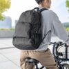 折りたたみリュック（Lサイズ・23L・サブバッグ・エコバッグ・折りたたみバックパック・コンパクトリュック・ポケッタブルリュック・圧縮・撥水・ブラック）