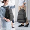 折りたたみリュック（Lサイズ・23L・サブバッグ・エコバッグ・折りたたみバックパック・コンパクトリュック・ポケッタブルリュック・圧縮・撥水・ブラック）