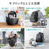 折りたたみリュック（Lサイズ・23L・サブバッグ・エコバッグ・折りたたみバックパック・コンパクトリュック・ポケッタブルリュック・圧縮・撥水・ブラック）