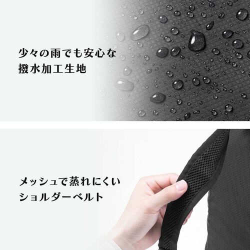 折りたたみリュック（Lサイズ・23L・サブバッグ・エコバッグ・折りたたみバックパック・コンパクトリュック・ポケッタブルリュック・圧縮・撥水・ブラック）
