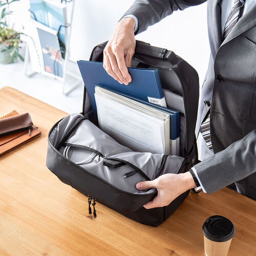 ビジネスリュック（ビジネスバッグ・超軽量・超撥水・大容量・止水ファスナー・キャリーサポーター・14リットル）