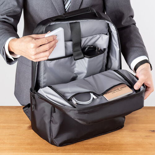 ビジネスリュック（ビジネスバッグ・超軽量・超撥水・大容量・止水ファスナー・キャリーサポーター・14リットル）