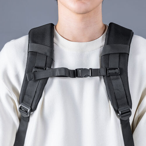 ハードリュック（ハードシェルリュック・耐衝撃・軽量・マチ拡張・一泊二日・15.6型ノートPC・11型タブレット収納・蒸れにくい立体メッシュ・ブラック）