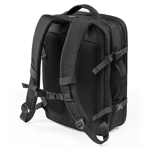 ハードリュック（ハードシェルリュック・耐衝撃・軽量・マチ拡張・一泊二日・15.6型ノートPC・11型タブレット収納・蒸れにくい立体メッシュ・ブラック）